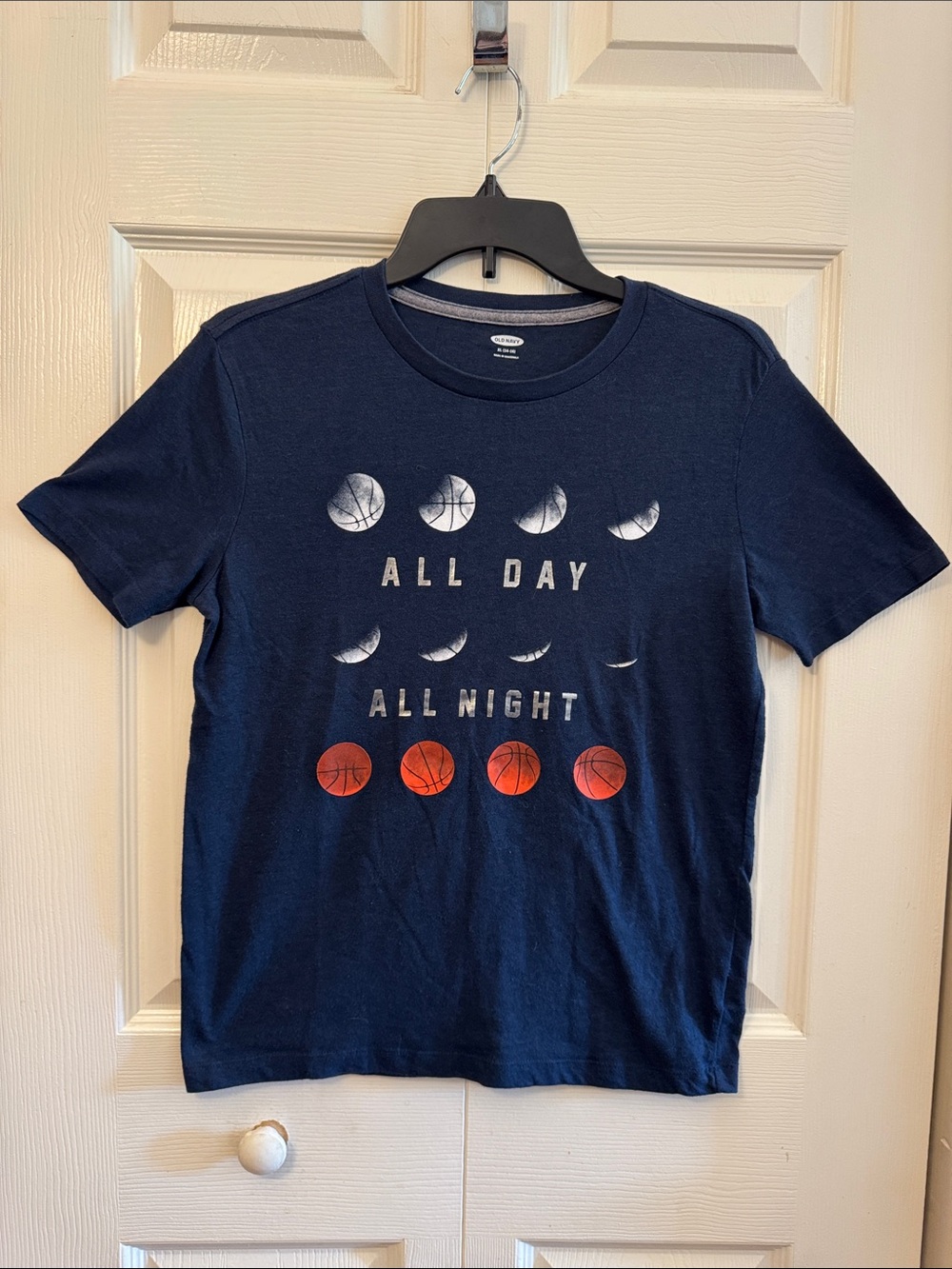 Old Navy Navy Blue Tee with Basketball Graphic